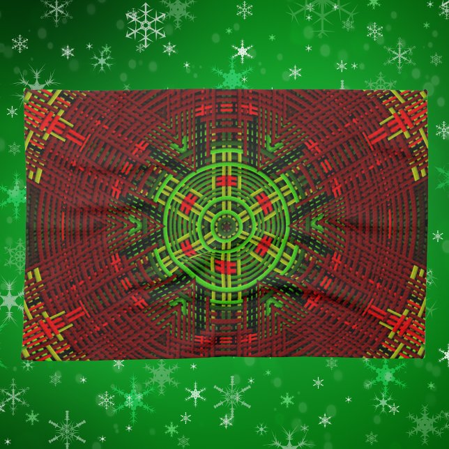 Weave Mandala Red and Green Kitchen Towel (Creator Uploaded)