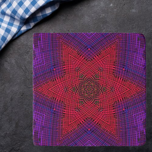 Weave Mandala Red and Purple Trivet