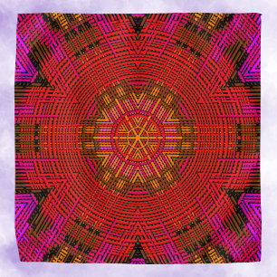 Weave Mandala Red Pink and Yellow Bandana