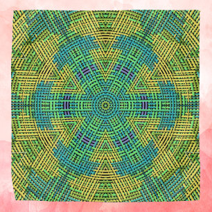 Weave Mandala Yellow Green and Blue Bandana