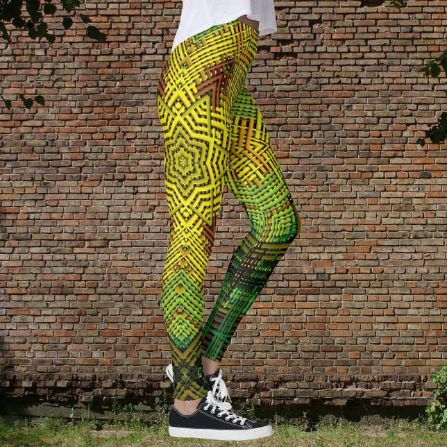 Weave Mandala Yellow Green and Orange Leggings (Creator Uploaded)