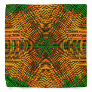 Weave Mandala Yellow Orange and Green Bandana