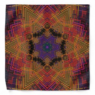 Weave Mandala Yellow Orange and Purple Bandana