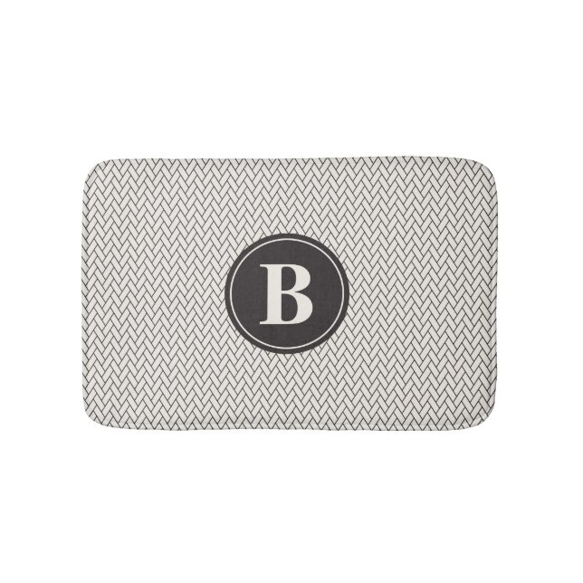 Weave Pattern Monogram Bathroom Mat (Front)