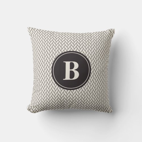 Weave Pattern Monogram Throw Pillow