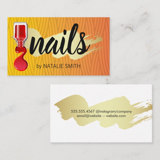 Weave Pattern |  Nail Polish Bottle Pour Business Card (Front/Back)