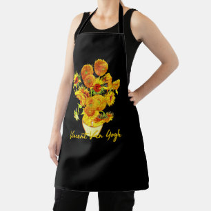 Weave pattern of Sunflowers by Vincent van Gogh Apron