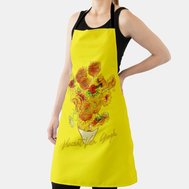 Weave pattern of Sunflowers by Vincent van Gogh Apron (Insitu)