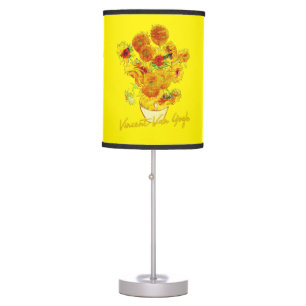 Weave pattern of Sunflowers by Vincent van Gogh Table Lamp