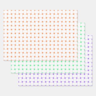 Weave Pattern, Pastel Orange, Dragon Green, Purple