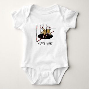 Weave Woes - agility funny stuck dog oops Baby Bodysuit