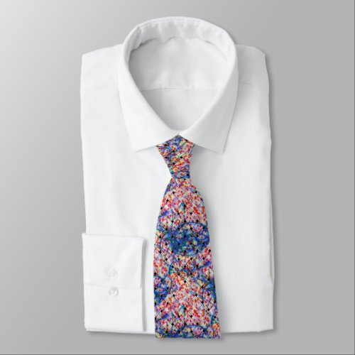 Weaved Abstract Colorful Mens Tie