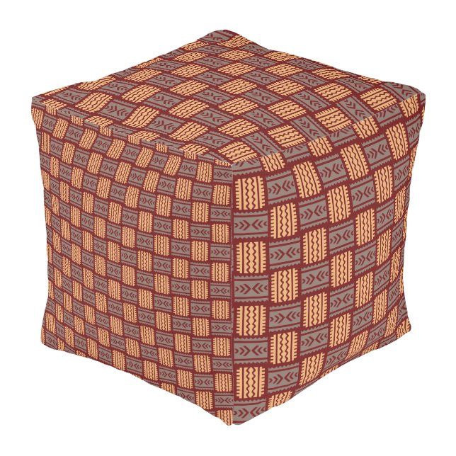 Weaved Pattern Outdoor Pouf (Angled Back)