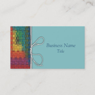 Weaved rainbow business card