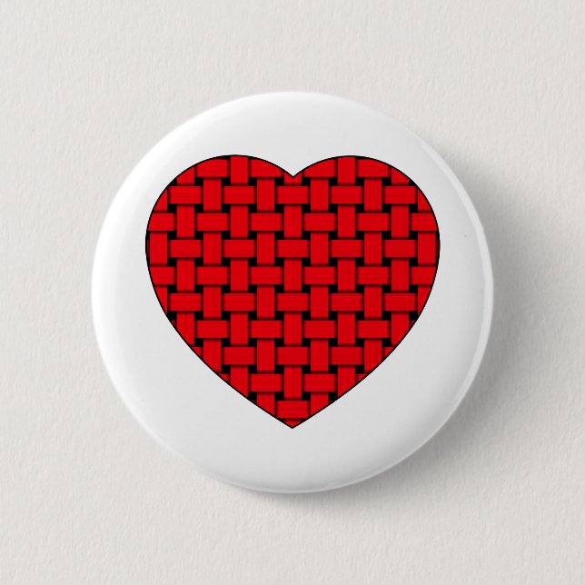 Weaved Red Heart Button (Front)
