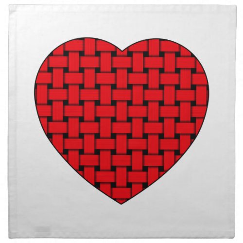 Weaved Red Heart Cloth Napkin