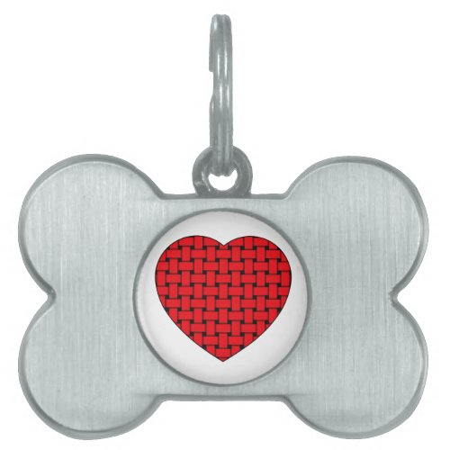 Weaved Red Heart Pet Tag