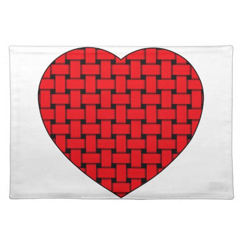 Weaved Red Heart Placemat