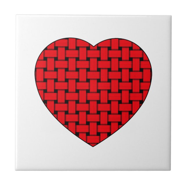 Weaved Red Heart Tile (Front)
