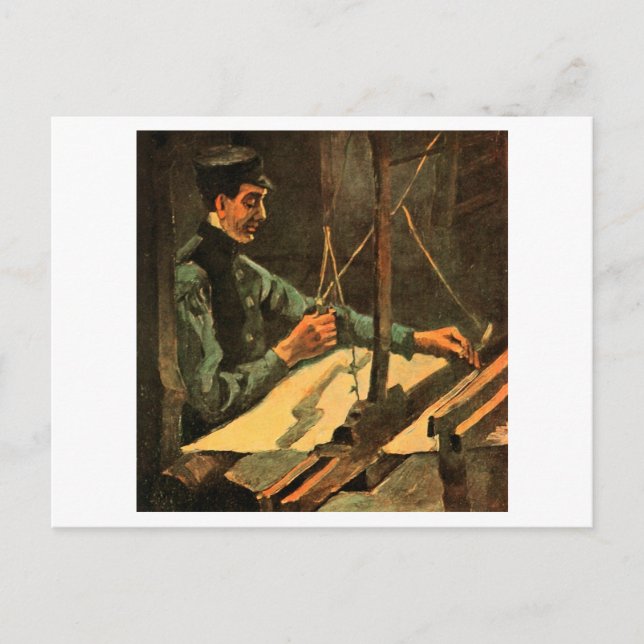 Weaver Facing Right Half-Figure Van Gogh Fine Art Postcard (Front)