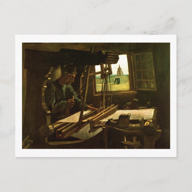 Weaver Near an Open Window Van Gogh Fine Art Postcard (Front)