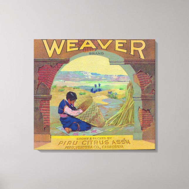 Weaver Orange LabelPiru, CA Canvas Print (Front)