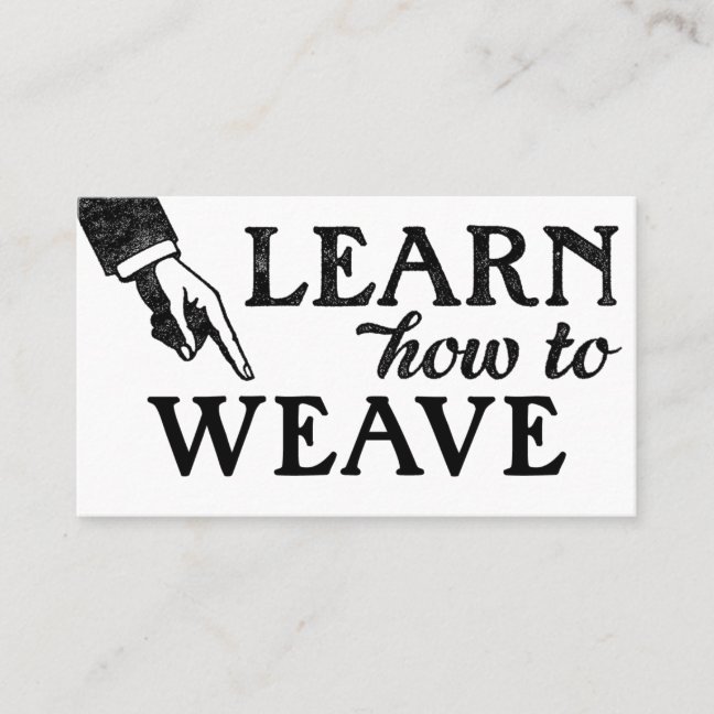Weaving Lessons Business Cards – Fun Retro Vintage