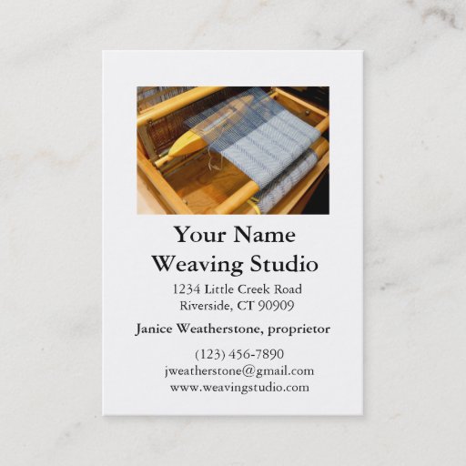Customizable Weaving Studio Business Cards