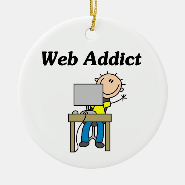 Web Addict Ceramic Ornament (Front)