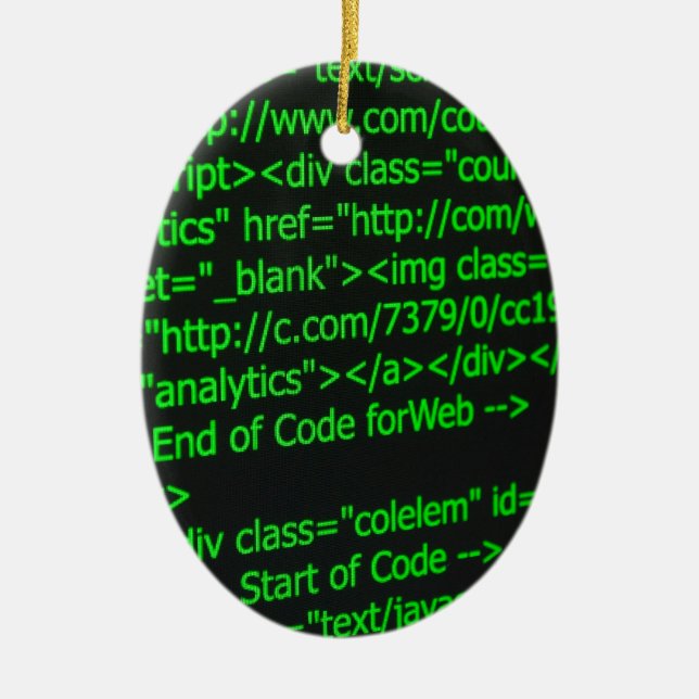 Web Code Ceramic Ornament (Front)