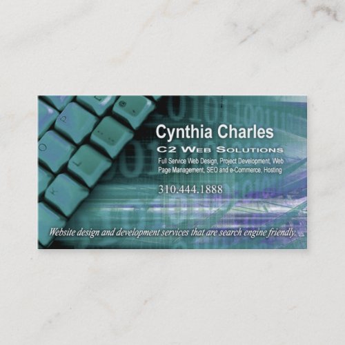 Web Design-1 Business Card template (aqua)