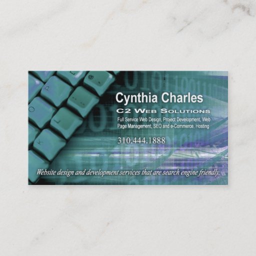 Customizable Web Design-1 Business Card template (aqua)