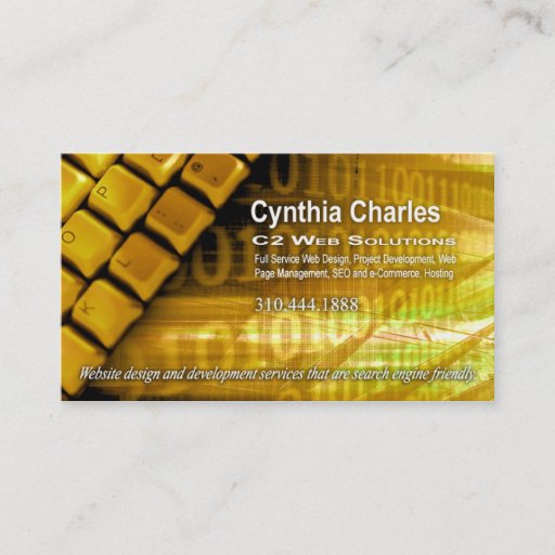 Customizable Web Design-1 Business Card template (gold)