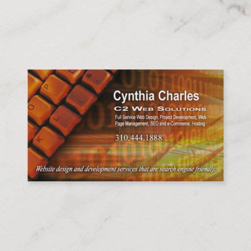 Customizable Web Design-1 Business Card template (orange)