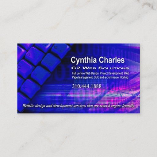 Customizable Web Design-1 Business Card template (royal blue)