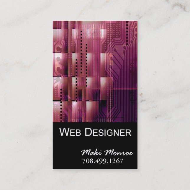 Web Design-2 Business Card template (mauve) (Front)