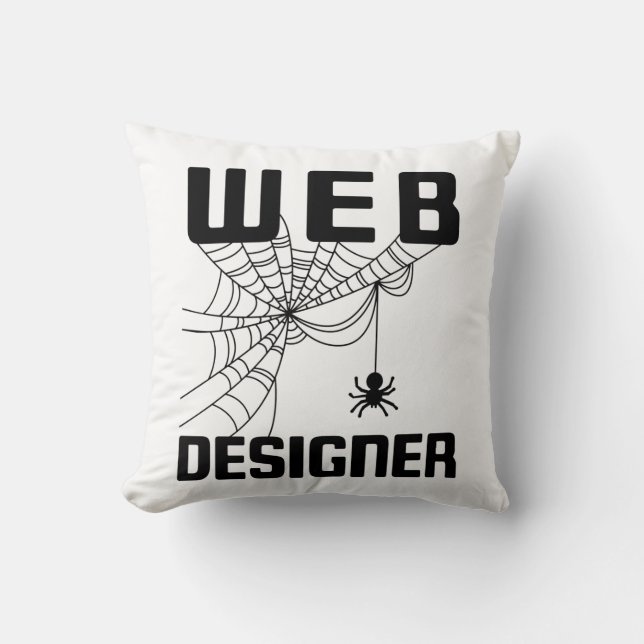 Web Designer Design Website Developer Spider Throw Pillow (Front)