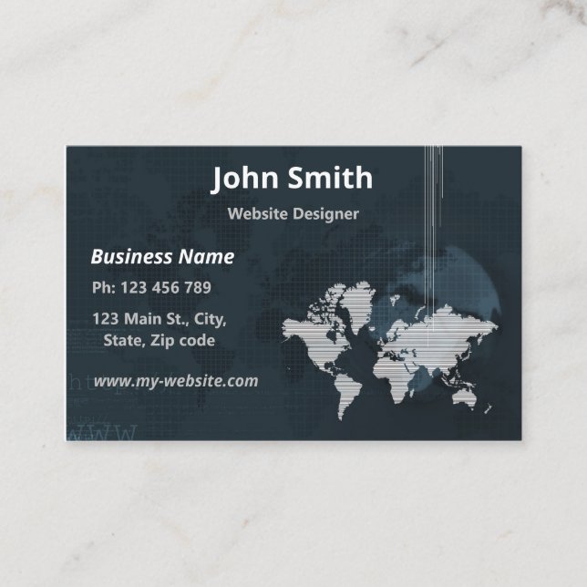 Web Designer Developer IT technician Business Card (Front)