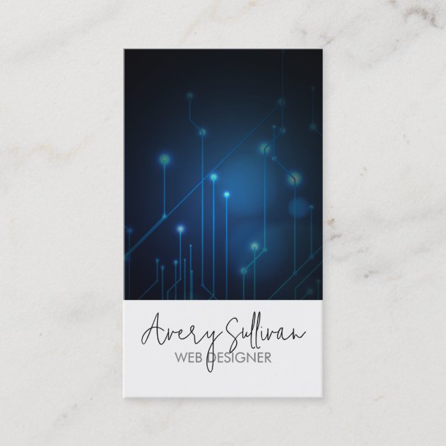 Web Designer Electronic Circuits  Business Card (Front)