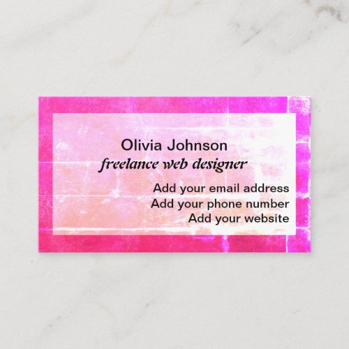 Web designer freelance digital nomads colorful business card