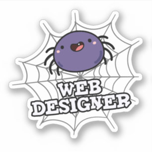 Web Designer Funny Spider Pun Sticker