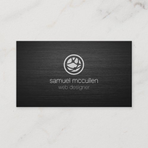 Web Designer Globe Network Brushed Metal Internet Business Card