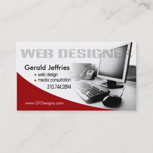 Customizable Web Designer Media Consultant Computer Whiz Business Card Templates