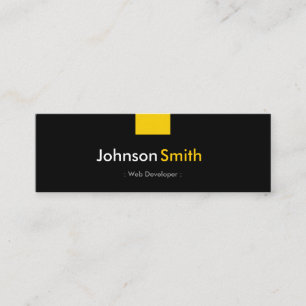 Web Developer - Amber Yellow Compact Mini Business Card
