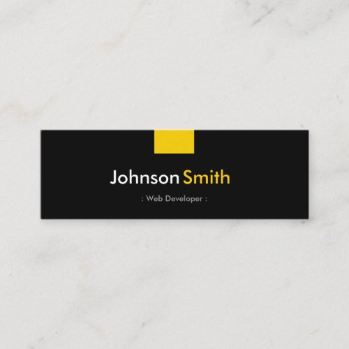 Web Developer - Amber Yellow Compact Business Card