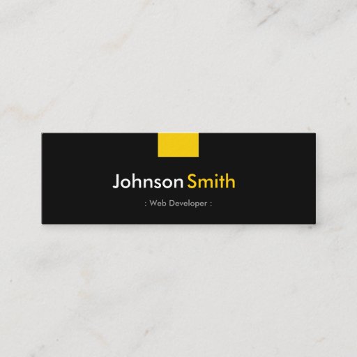 Customizable Web Developer - Amber Yellow Compact Business Card