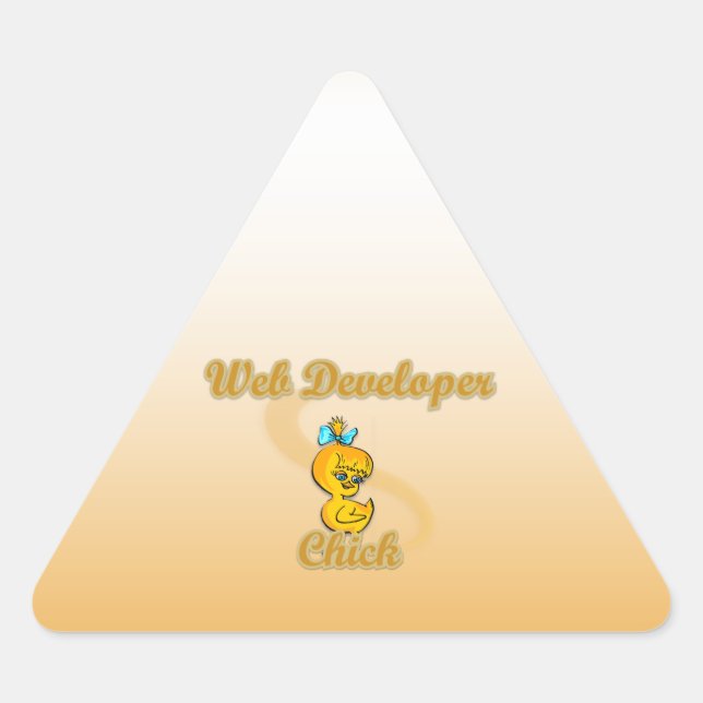 Web Developer Chick Triangle Sticker (Front)