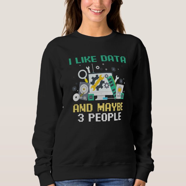 Web Developer Coder Coding I Like Data And Maybe 3 Sweatshirt (Front)