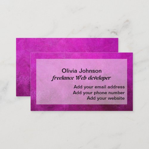 Web developer freelance digital nomads purple business card