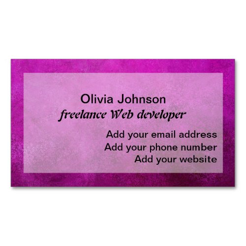 Web developer freelance digital nomads purple  business card magnet